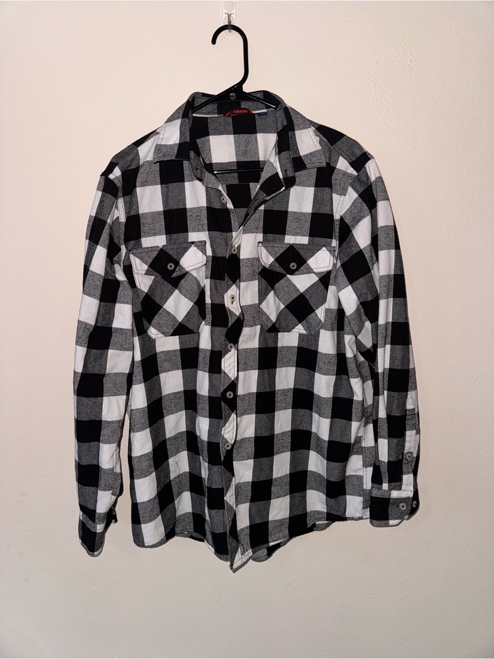 Design in Italy Luxury Heavyweight Buffalo Plaid Flannel Shirt L